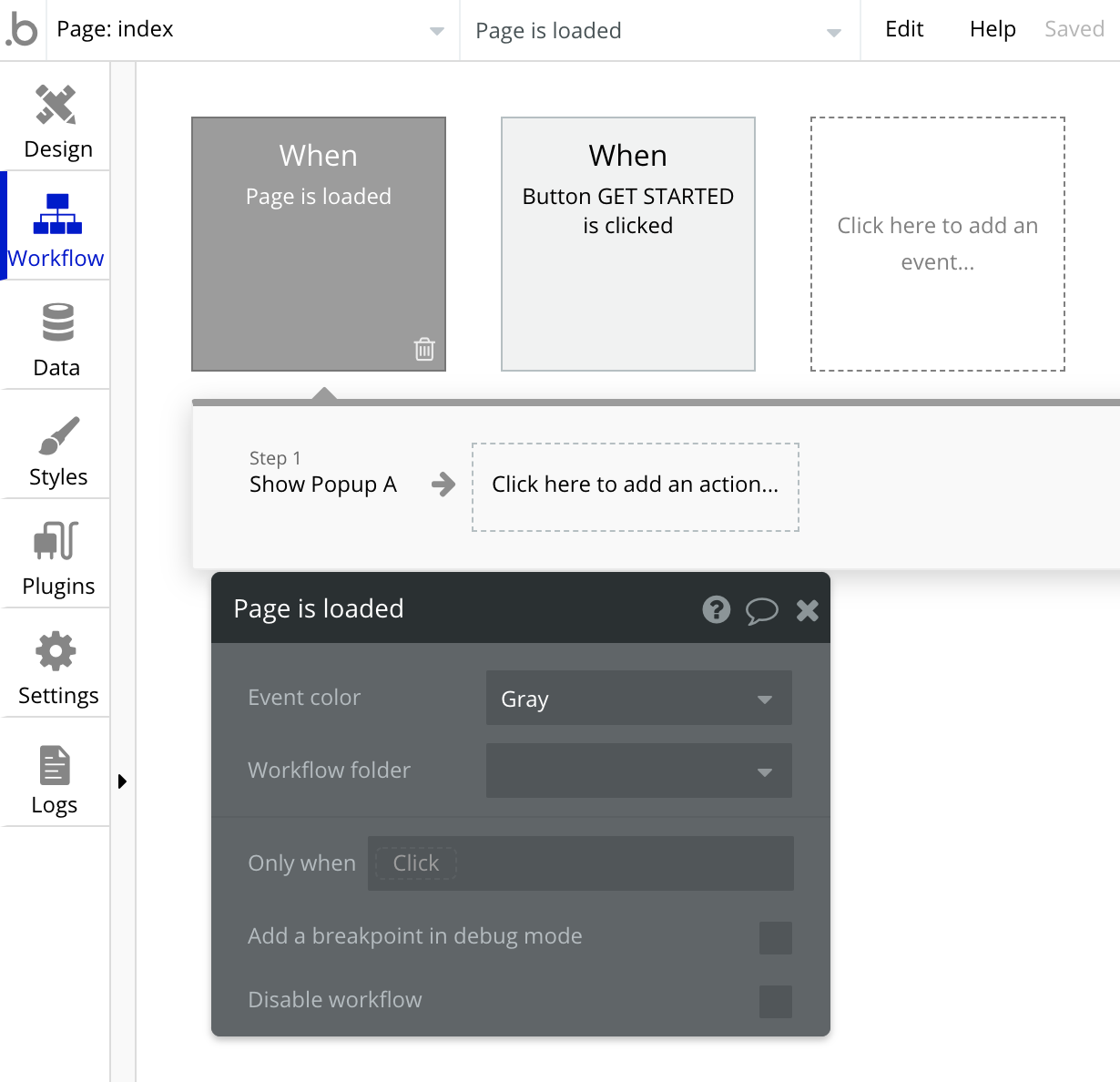How to Use the Page Load Event Bubble